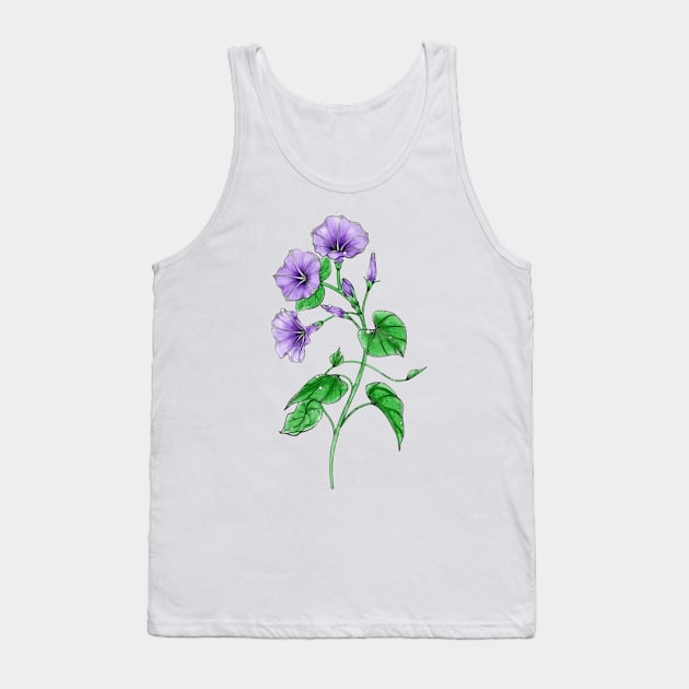 Purple Morning Glory Tank Top by MaraiM